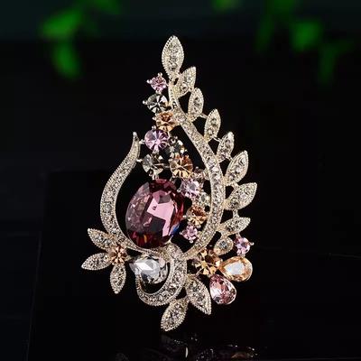 High-End Luxury Crystal Flower Brooch Femininity Elegant Atmosphere Pin Jacket Corsage Suit Accessories