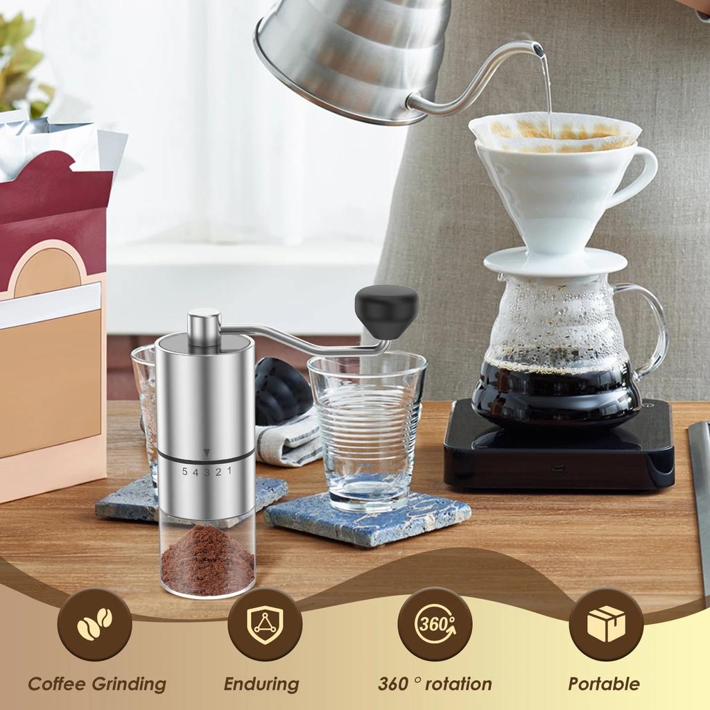 Ruční mlýnek na kávu Nerezové mlecí kameny Ruční mlýnek na bylinky a kávová zrna Kávový doplněk Mini mlýnek na kávu