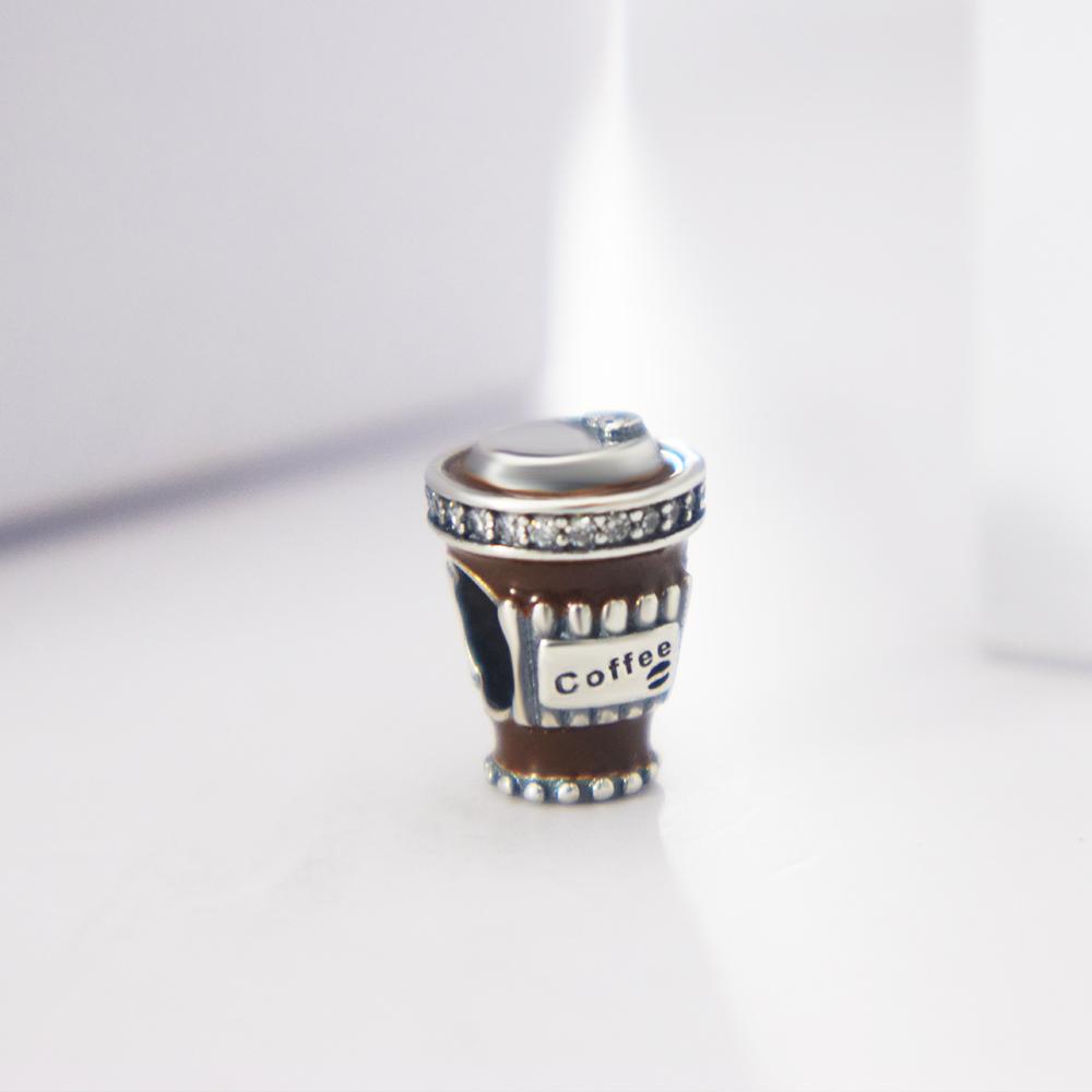 Copper Charm Cute Coffee Pendant Beads Fit Original Bracelet Necklace Diy Jewelry Women Gifts