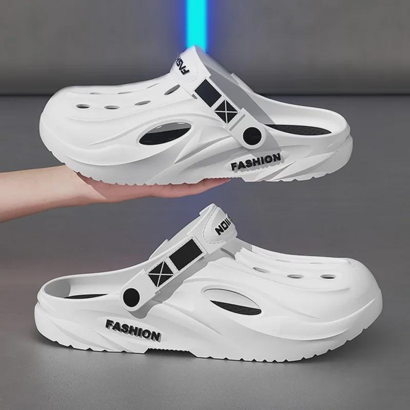 

Универсальные сандалии для мальчиков с толстой подошвой и дырками, летние 2024 г. 40-41