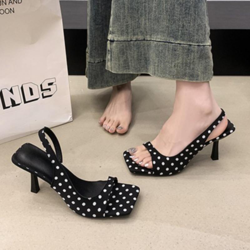 Fashion High Heels Women Sandals Fashion Summer Square Toe Sandals 2025 Elegant Slippers Designer Dress Pumps Party Sandalias De Mujer