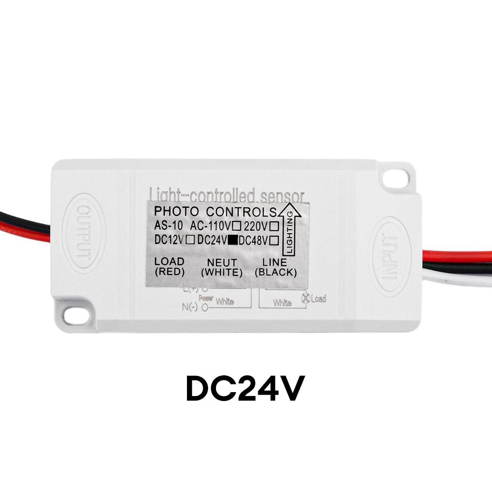 

DC 12V/24V AC 100-260V Light Control Photoelectric Sensor Switch Outdoor Rainproof Lightning Protection Intelligent Delay Sensor