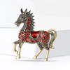 Broches Cheval Classiques en Strass Pour Femmes Épingles de Revers Animal Polyvalentes Bijoux Corsage Vêtements Accessoires Cadeaux de Nouvel An
