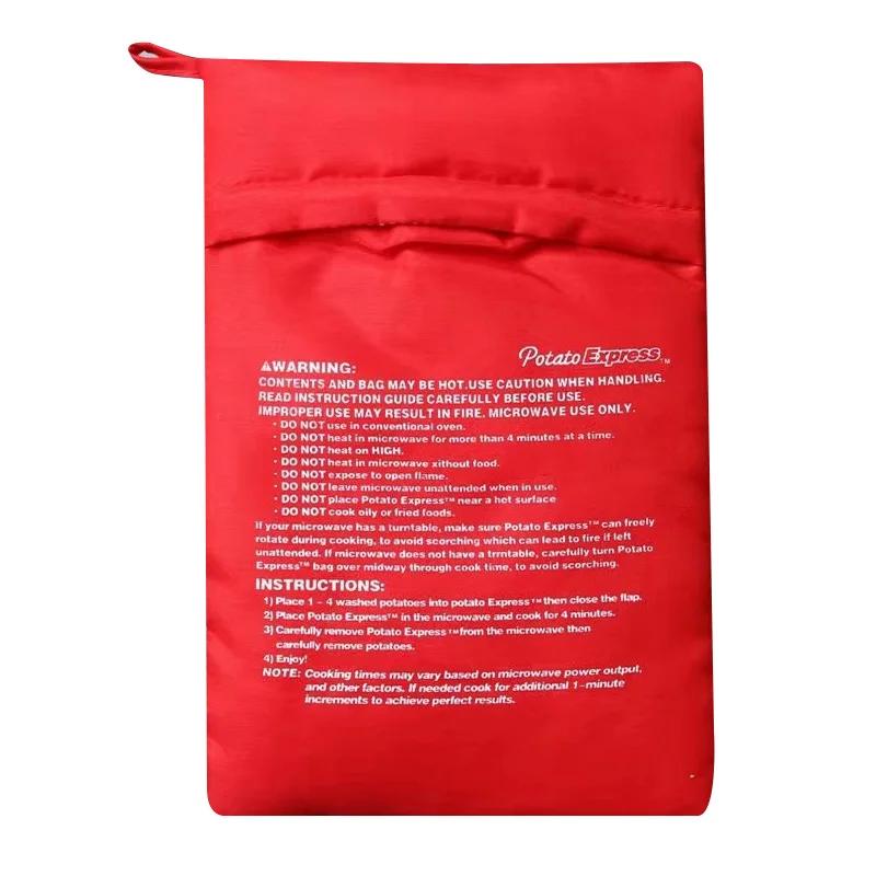Microwave Potato Bag Reusable Express Microwave Potato Cooker Bag Baked Potato Cooker Perfect Potatoes 4 Minutes Red Baked Pouch
