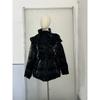 Womens Hooded Down Jacket Slim Fit Warm Shiny Reflective Strap Coat Fall Winter Daily Outdoor Commute