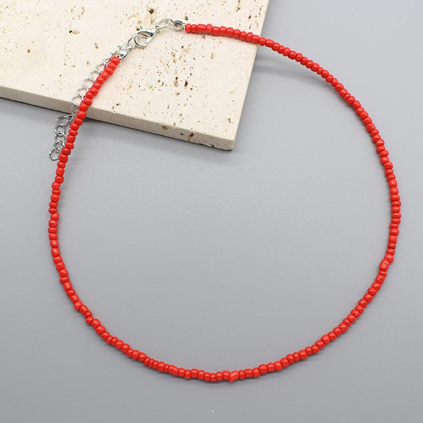 Simple Seed Beads Choker  Women Korean Fashion Charm Colorful Handmade Boho Collar Chain Neck Necklace Femme Jewelry  Gift