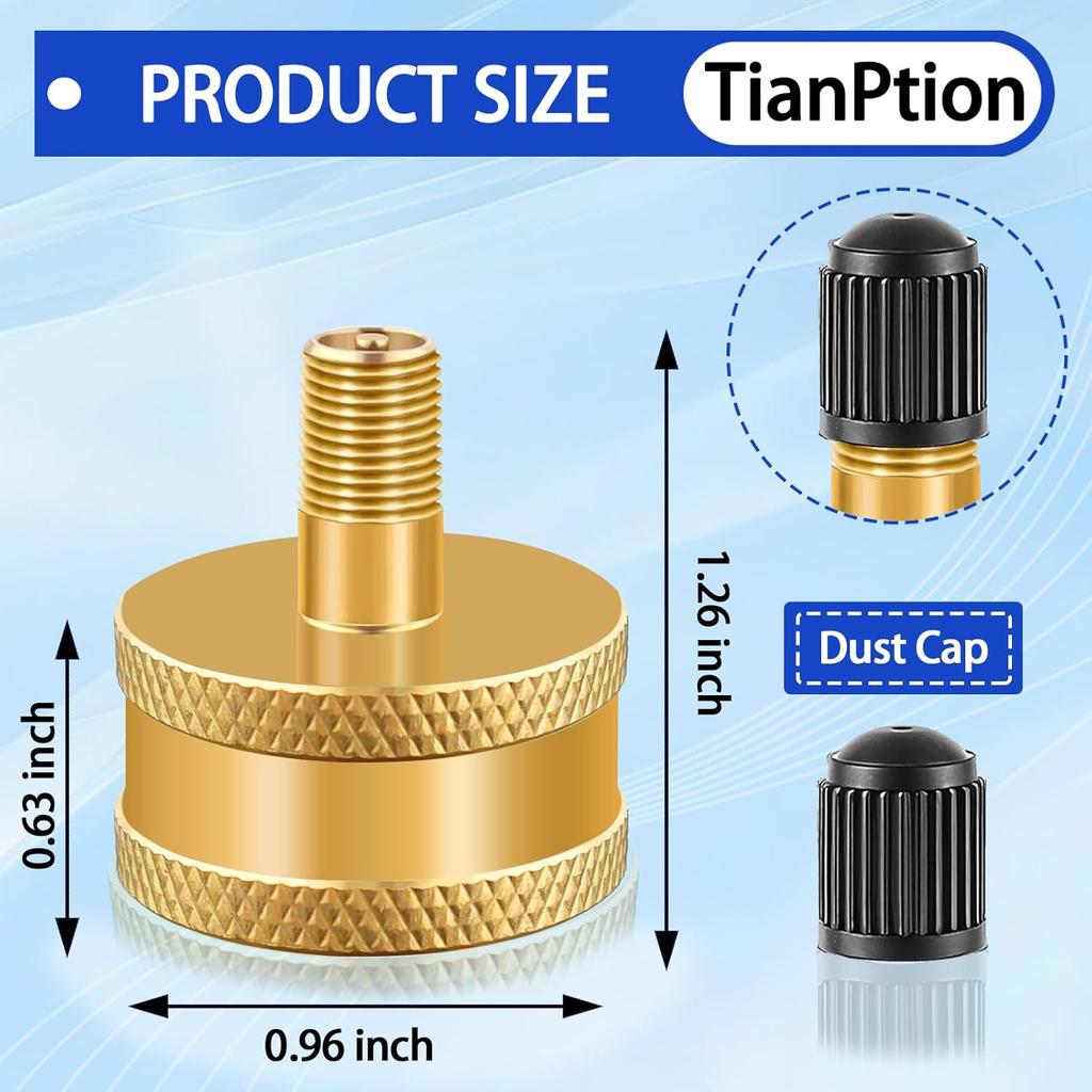 RV Blow Out Plug For Winterization - Brass Sprinkler Water Blow-Out Adapter With Schrader Valve To 3/4'' GHT Garden Hose Connection Winterizing
