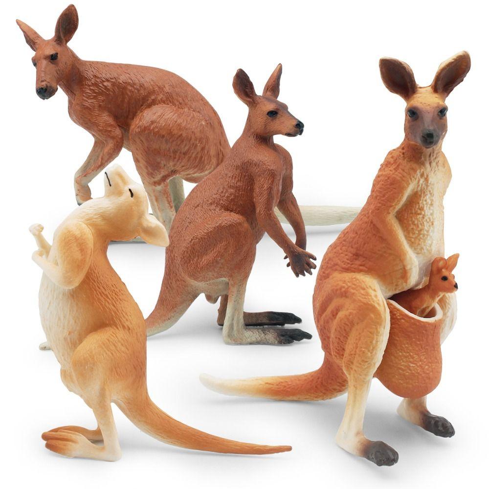 Statue Kangaroo Action Figures PVC Simulated Wild Kangaroo Figurines  Children Gifts