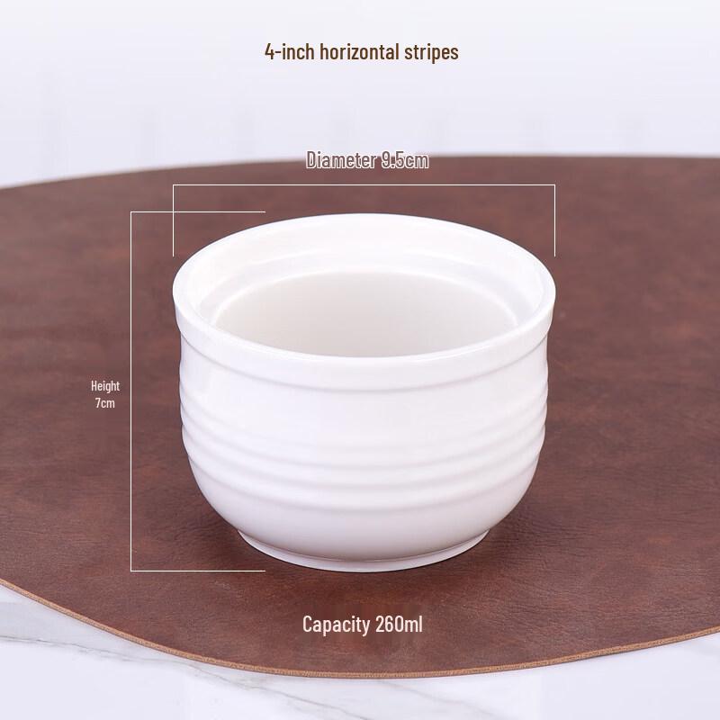 Ruhan 4-inch Ceramic Lidless Double Boiler Bowl Set (8-pack)