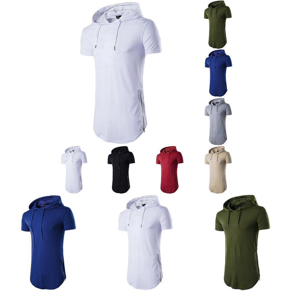 Mens Slim Fit Short Sleeve Hooded Tee With Premium Quality Muscle Tops For Casual Fashion