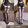 Sexy Summer Lace Women Stockings Lolita Tight Fitting Breathable Transparent Stockings Y2K Fashion Charm Purple Long Socks