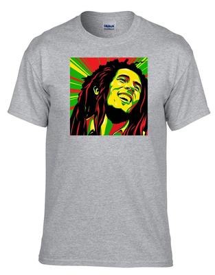 BOB MARLEY RASTA JAMAIKA FARBEN Grau 100% Baumwolle T-Shirt Herren T-Shirts Oberteil -362_Grau-