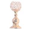 Crystal Candle Holder Hollow Carved Design Elegant Style Electroplating Process Fine Polishing
