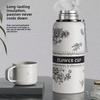 Flower Insulated Travel Mug With Leak Proof Lock For Office And Outdoor Use