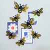24pcs 3D Bee Decorative Double Glitter Bee Sticker Wall Decor Realistic Shiny Decor Decal For Family Party Classroom Outdoor Theme Decoration