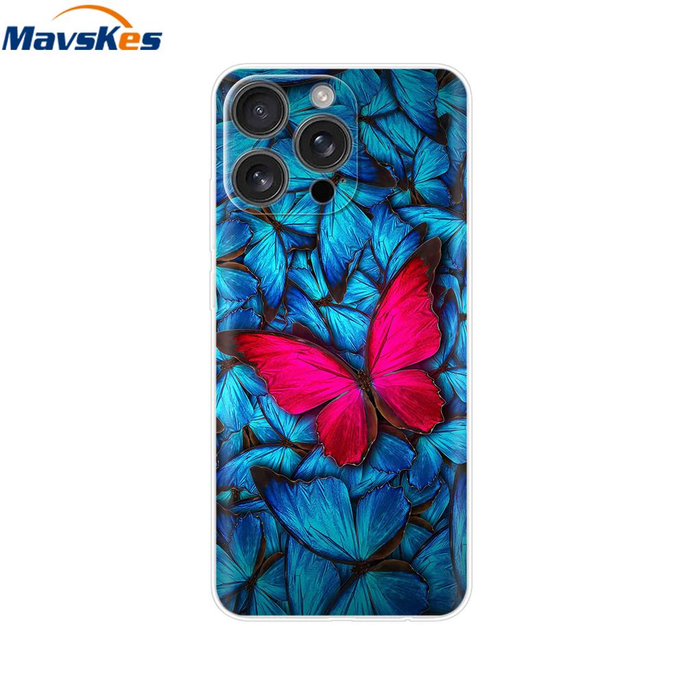 For iPhone 16 Pro Max Case Shockproof Silicone Bumper For Apple iPhone 16 Pro Max Plus Cover Soft TPU Phone Protector Shell Para