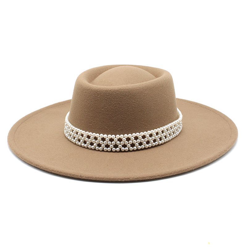 New Autumn and Winter Hepburn Style Dome Concave and Convex Top Big Brim Female British Men Woolen Felt Hat Cashmere Top Hat Hat
