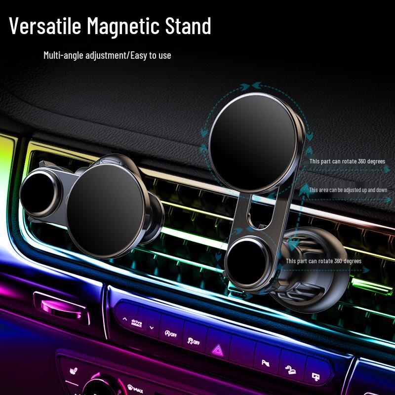 Suport magnetic rotativ 360° pentru telefon de mașină - Aliaj de aluminiu montare pe ventilație