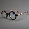 New middle-aged and elderly anti-blue glasses women's European and American retro literary personality round frame reading high definition reading gla