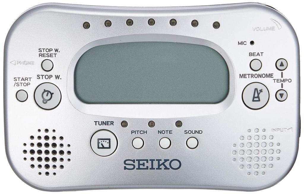 SEIKO Stimmgerät Metronom mit STH100S & Stoppuhr, Silber,