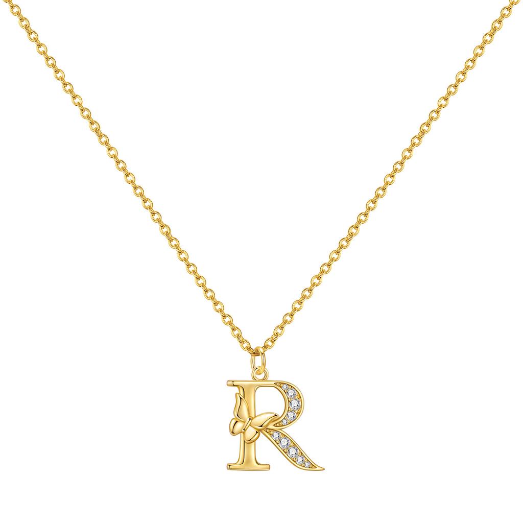 Orstarry 925 Silver Golden A-Z Lucky Letters Necklace Pendant Necklace for Women Birthday Gifts Fashion Fine Jewelry
