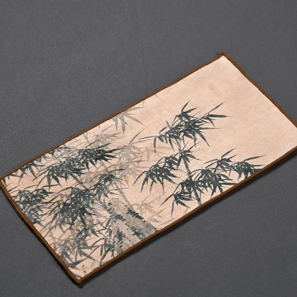 High-end Chinese Painted Suede Thick Tea Towel Hand Towels Super Absorbent Table Mat Coaster Absorbent Towel Placemats Use