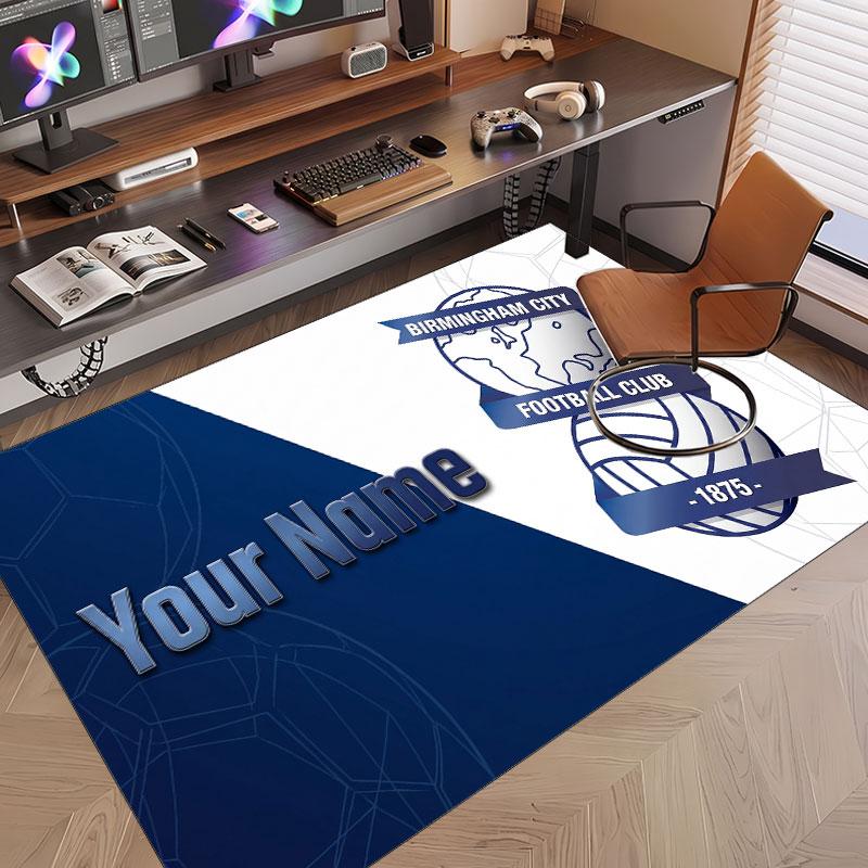 Custom Rug BIRMINGHAM CITY Pattern Print Name Text Soft Non‑Slip Floor Carpet for Home Indoor Decoration