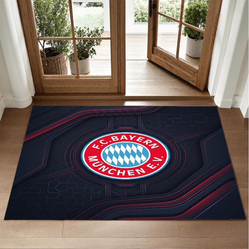 Bayern Munich Design Crystal Velvet Rug Soft Decorative Mat for Bedroom Entrance