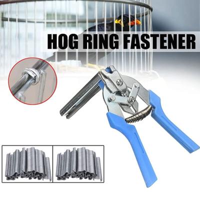 Outil Pinces à Anneaux pour Cage d'Animaux et 600pcs Agrafes M Grillage à Poules Clôture Fil de Cage Outils de Serrage pour Cage Installation Cage à Lapins