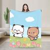 Bear Cartoon Cute Bubu Dudu Blanket Flannel Winter Portable Soft Throw Blankets for Home Couch Bedding Throws
