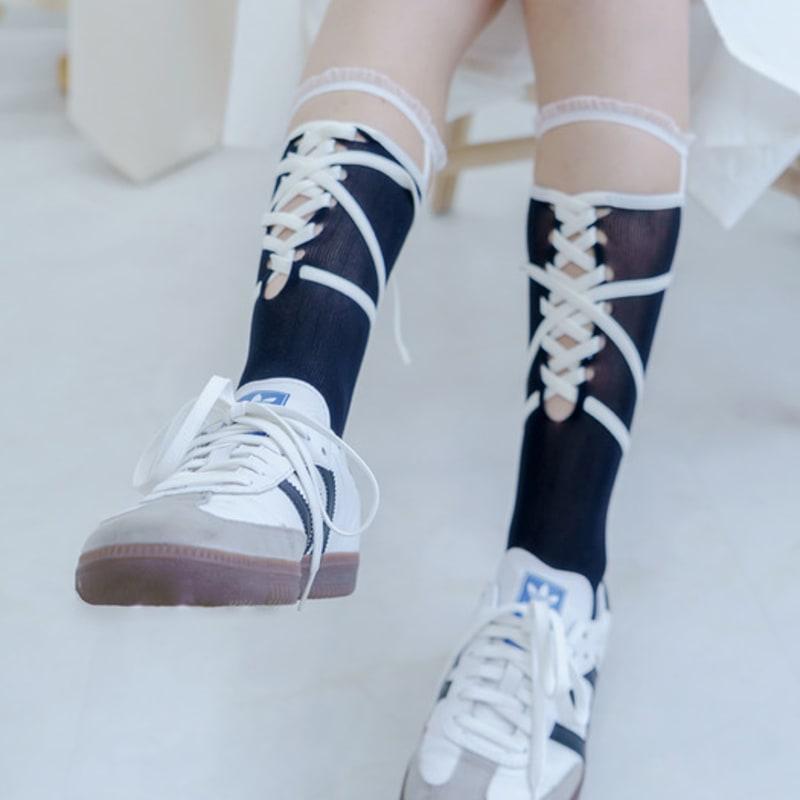 Meminn Van Tie Knee Socks 2colors
