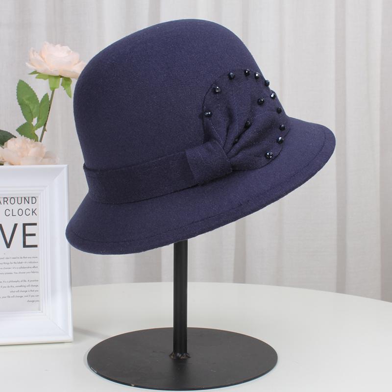 Autumn And Winter New Hat Women'S French Woolen Fisherman Hat Retro Elegant Dome Hat Versatile Basin Hat Felt Hat