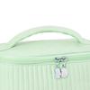 PU Coperchio Apribile Forma Torta Borsa Trucco Borsa Porta Cosmetici Colore Tenue Portatile Borsa Trucco Verde Chiaro