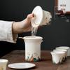 Auspicious Crane Mountain View 20-Piece Ceramic Tea Set