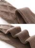 Women's 100% Pure Cashmere Cable Knit Half-Finger Gloves - Warm Long Wrist and Arm Protection