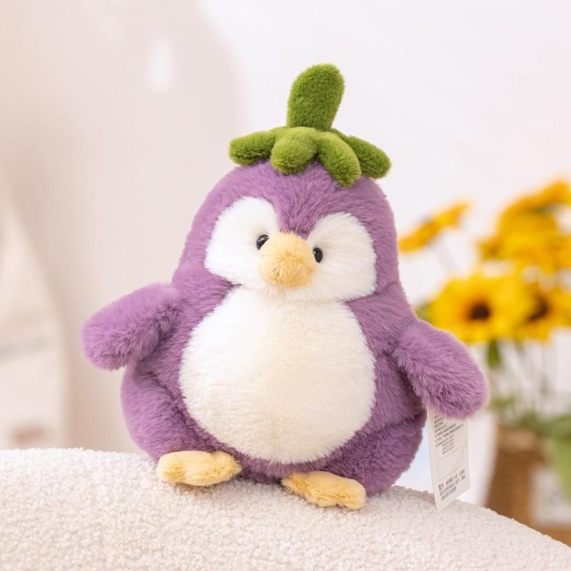 Penguin Plush Baby Toy Cute Cartoon Turned Eggplant Girl Birthday Doll Gift