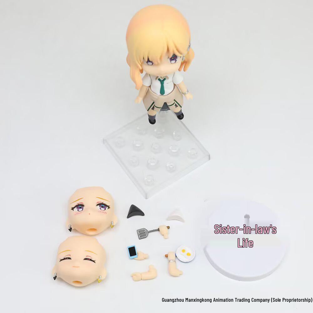 Q Version Clay Man #2593 Ayase Saki Movable Figure with Replaceable Faces