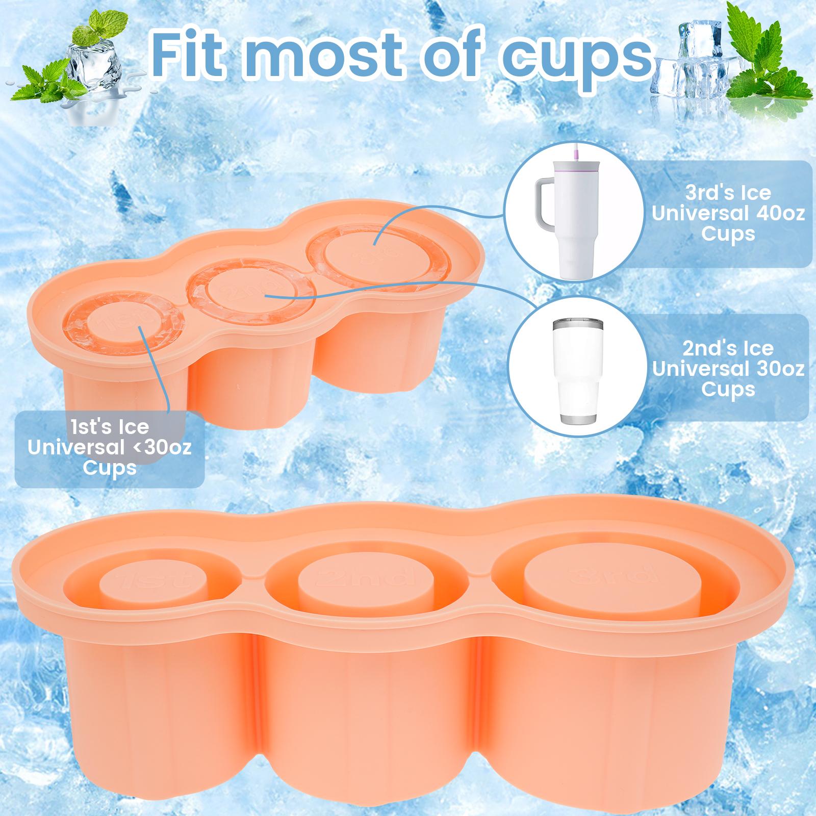 

2 Pcs Ice Cube Tray for Tumbler Silicone Ice Cube Molds with Lids Easy Release Ice Maker Mold Reusable Large Ice Cube Trays for розовый