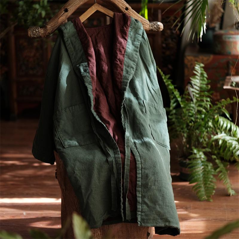 

Johnature женские винтажные зимние парки с капюшоном, свободные повязки с длинными рукавами, хлопковые пальто, парки с карманами One Size зелёный