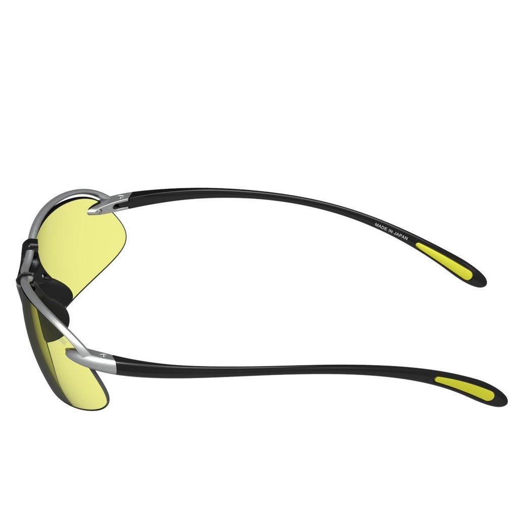 Sports Sunglasses Airless Wave Lens Usable at MTSIL Matte Titanium Silver x Matte [SWANS] Multi-Coated Model, Night, SA-517 Black/Yellow (Double-Sided