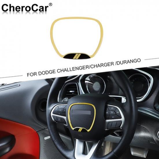 Steering Wheel Bezel Decor Trim For Dodge Charger &Challenger&Durango Yellow
