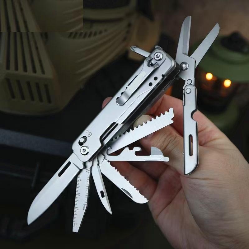 Tragbares multifunktionales Klappmesser und Schere zur Selbstverteidigung und zum Camping