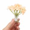 CoCud Mini Flower Dollhouse with Vase, Purple Silk Plastic Miniature Dollhouse Accessory (Compatible Scales: 1:12, 1:8, 1:6 Fairy House) - Set of 2