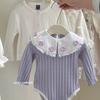 Baby Cotton Romper Girls Newborn 0-12 Months Long Sleeve Outfit Triangle Crawling Suit