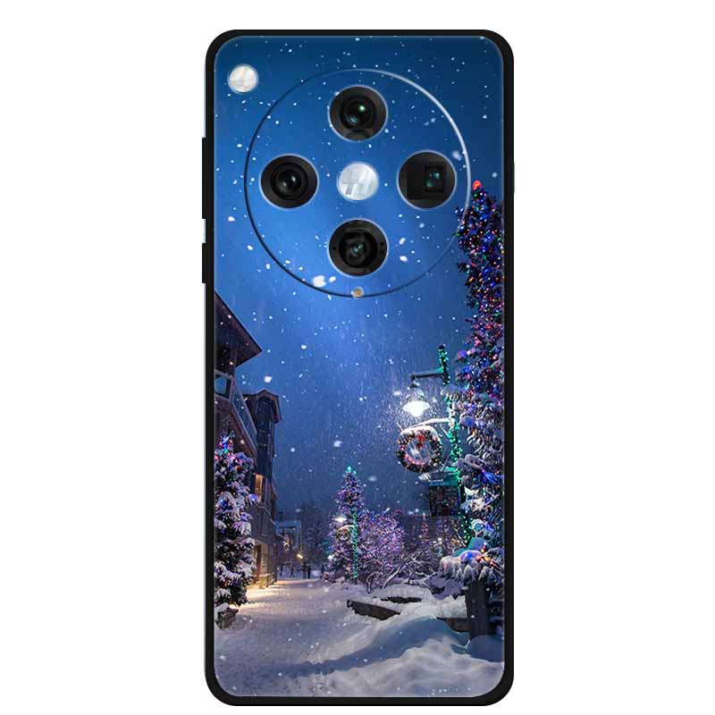 Christmas Cover For Oppo Find X8 Pro 5G 6.78"Black Silicone Cases TPU Santa Claus Christmas Tree Back Cover For Oppo Find X8 5G
