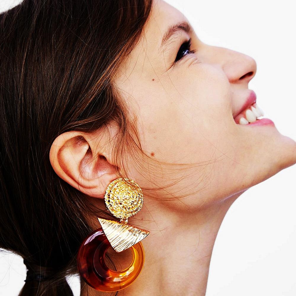Personalised Exaggerated Resin Earrings Alloy Earrings Fashion Creative Vintage Earrings Earrings Trendy Earrings 2025 Everyday Jewelry