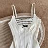 French High-End Lace Trim Bow Camisole Bra - Women's Slim Strap Sweet Design