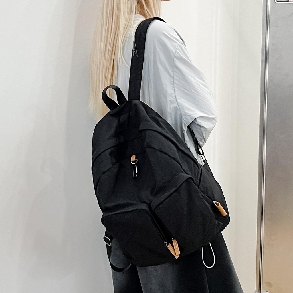 Schoolbag Korean Version Ins Simple and Stylish Backpack Large Capacity Lazy Wind Backpack Commuter Computer Bag Lightweight Student Schoolbag