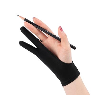 Luva de Pintura Anti-Toque com Dois Dedos Anti-Incrustante Anti-Embaçamento Anti-Abrasão e Anti-Transpiração Para Tablet de Desenho Luva