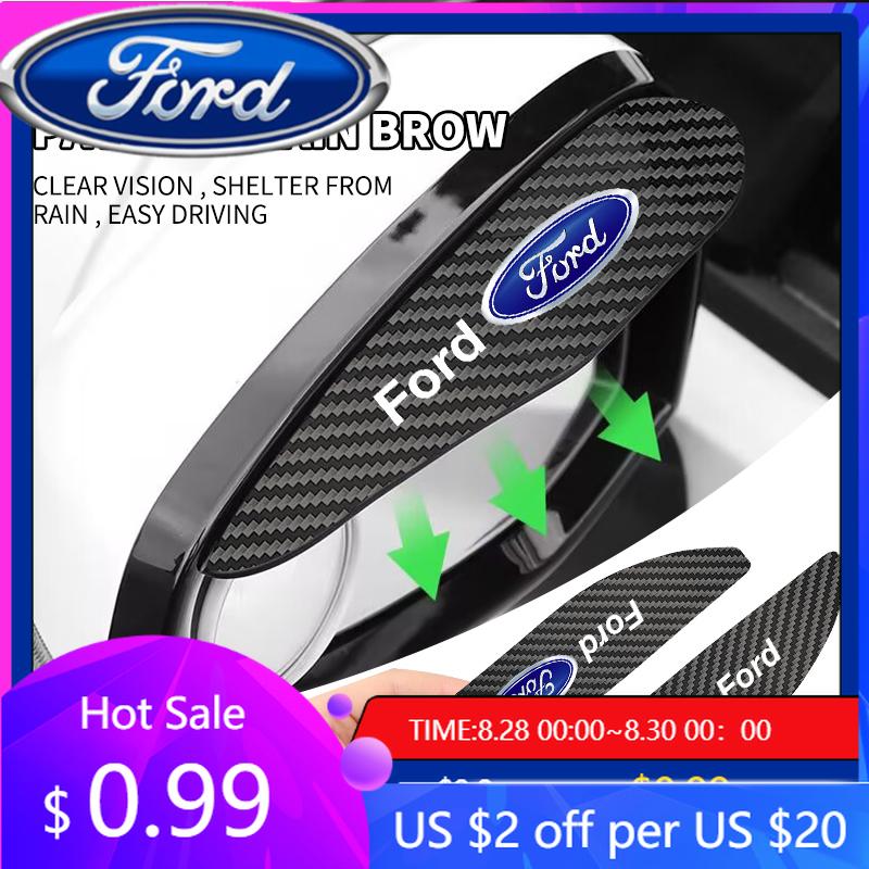 Nuovo adesivo per auto 2026 2 Pezzi Fibra di Carbonio Sopracciglio Specchietto Retrovisore Auto Copertura Pioggia Per Ford Focus Mondeo Kuga Fiesta MK7 Escort Explo